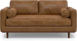 Morrison Mid-Century Modern 72 Inch Wide Sofa in Sienna Genuine Leather