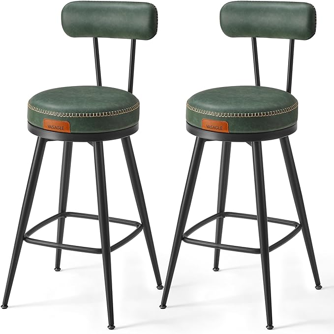 EKHO Collection - Bar Stools Set of 2, Counter Height Swivel Bar Stools