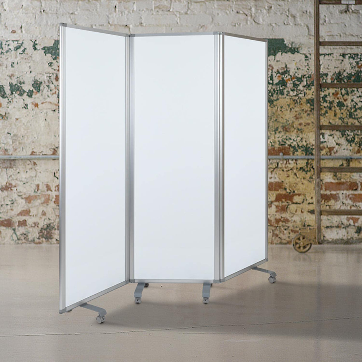 Raisley 3-Section Mobile Magnetic Whiteboard Partition for Classrooms or Offices