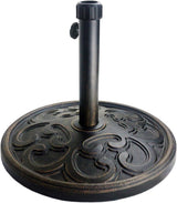 18" 22-lbs Outdoor Living Heavy Duty Round Antiqued Patio Umbrella Base