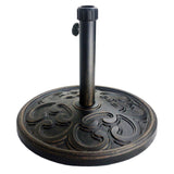 18" 22-lbs Outdoor Living Heavy Duty Round Antiqued Patio Umbrella Base