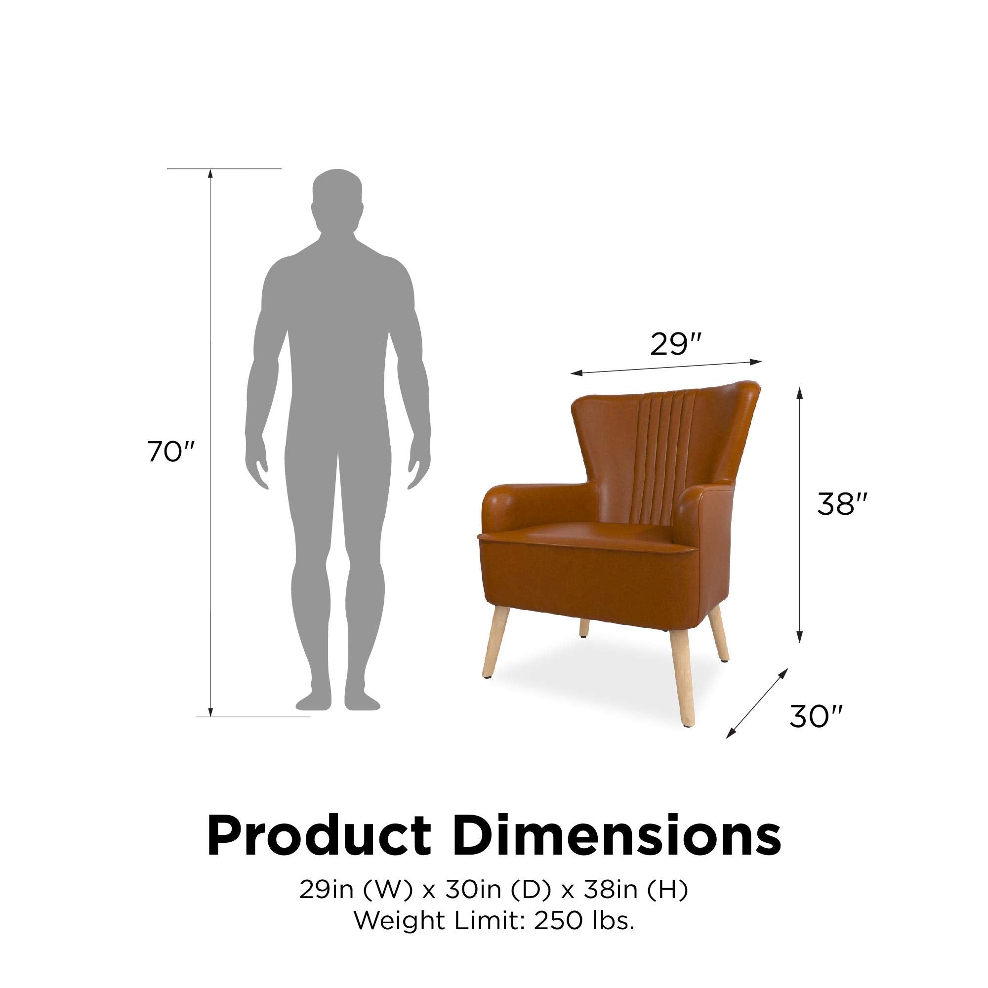 Camel Faux Leather Accent Chair