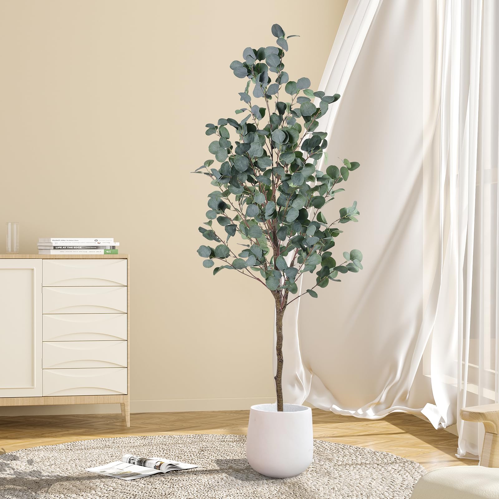 Artificial Eucalyptus Tree, 6FT Tall Faux Eucalyptus Tree