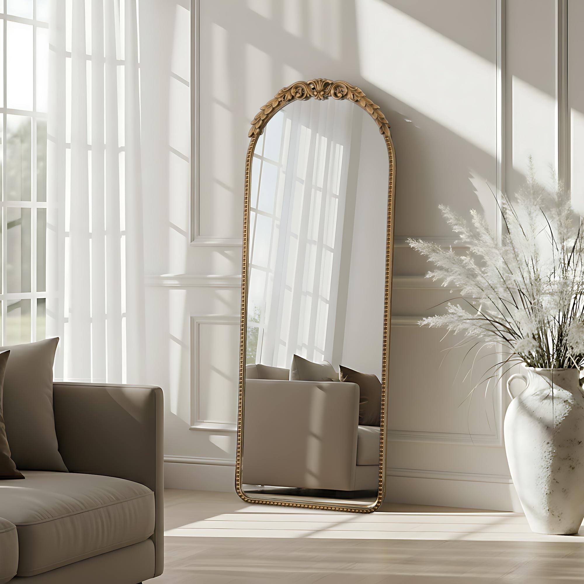 Gold Full Length Mirror 53x19 - Ornate Baroque Antique Floor Mirror