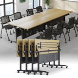 Conference Room Tables, Folding Stackable Conference Table with Caster Wheels