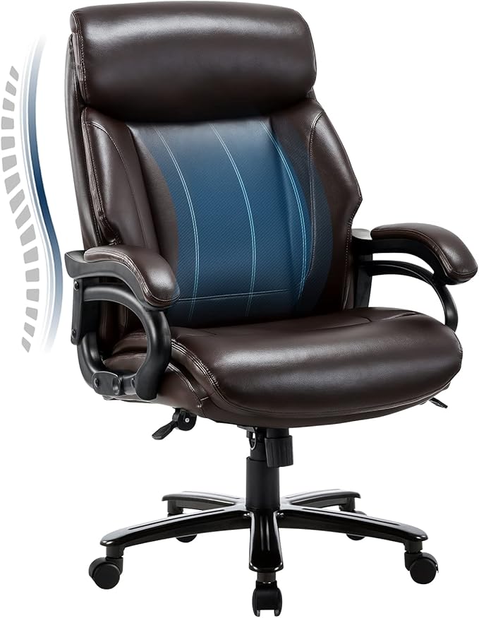 Big and Tall Office Chair 400lbs-Heavy Duty Executive Desk Chair with Extra Wide Seat