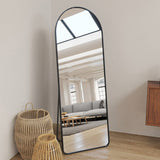 Arched Full Length Floor Mirror with Stand,63 "x 20" ,Full Body Arch Mirror Full Length,Freestanding,Wall-Mounted or Leaning for Bedroom,Dressing Room,Living Room (Aluminum Alloy+Black)