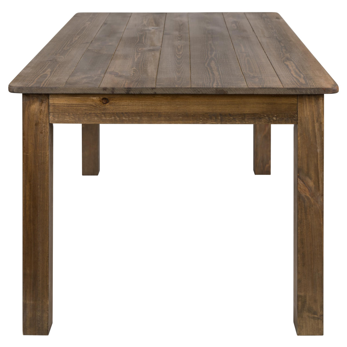 Hercules Series 60" x 38" Rectangular Rustic Solid Pine Restaurant Table