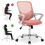 Ergonomic Home Office Chair - Mesh Mid Back Computer Desk Swivel Rolling Task Chair