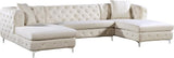 Gail Collection Modern | Contemporary Velvet Upholstered 3 Piece Sectional