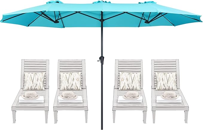 13FT Outdoor Umbrella for Patio, Double sided Pool Umbrellas