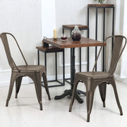 Metal Dining Chair Stackable Indoor Outdoor Industrial Vintage Chairs Bistro Kitchen