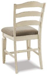 Realyn French Country 24.13" Counter Height Upholstered Barstool