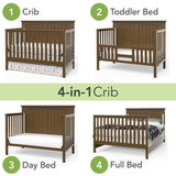 Child Craft Sheldon Crib and Dresser Nursery Set, 2-Piece, Includes 4-in-1 Convertible Crib and 3-Drawer Dresser, Grows with Your Baby (Cocoa Bean Brown)