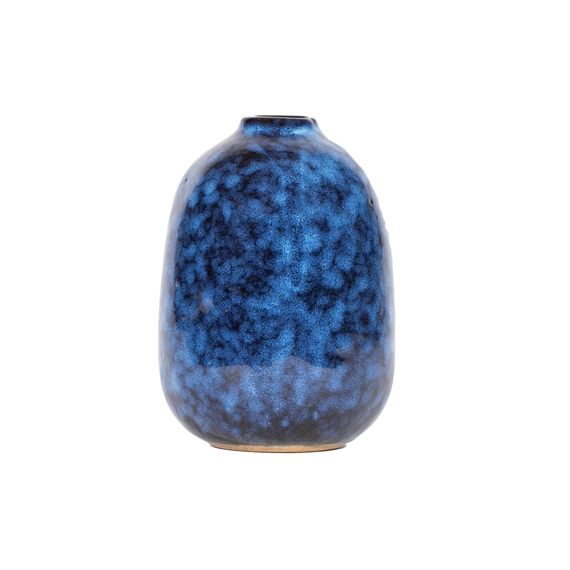 Set of 2 Blue Ceramic Decorative Vases 5"