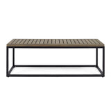 Christopher Knight Home Drew Outdoor Industrial Acacia Wood and Iron Bench, Gray, Grey Finish/Black Metal