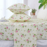 Floral Sheets for Queen Size Bed Cotton Pink Rose Bed Shees Shabby & Chic Bedding