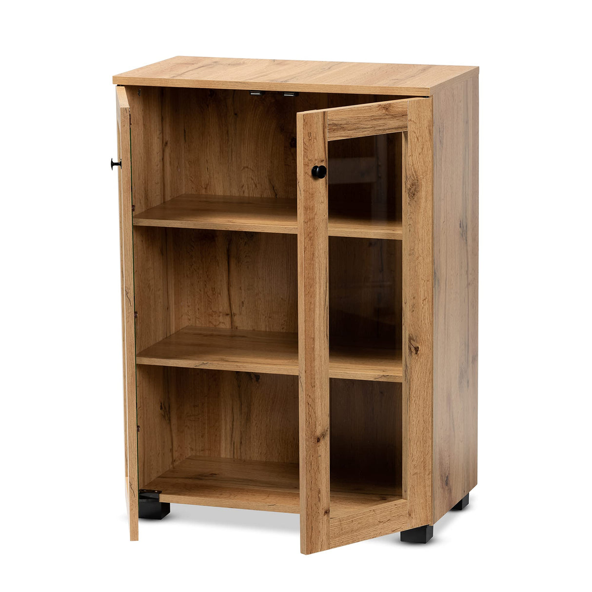 Mason Modern and Contemporary Oak Brown Finished Wood 2-Door Storage Cabinet