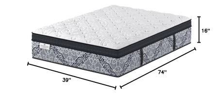 Passions Kelbrooke 16" Plush Euro Pillow Top Hybrid Mattress Twin, Cool Gel Memory