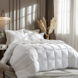 Down Fiber Cotton Comforter King Size,Fluffy 100% Cotton Cover Duvet Insert, 68 oz.