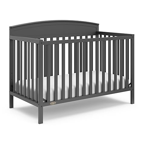 Benton 5-in-1 Convertible Crib (White) – GREENGUARD Gold Certified, Converts from Baby