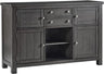 Moriville Rustic Dining Room Buffet with 4 Cabinets & Display Shelf