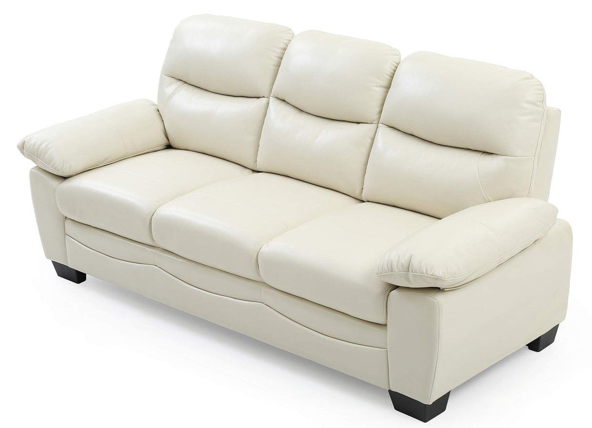 Upholstered Sofa, Pearl Faux Leather