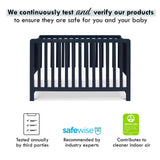 Carter's by Colby 4-in-1 Low-Profile Convertible Crib in Navy Blue, Greenguard Gold Certified