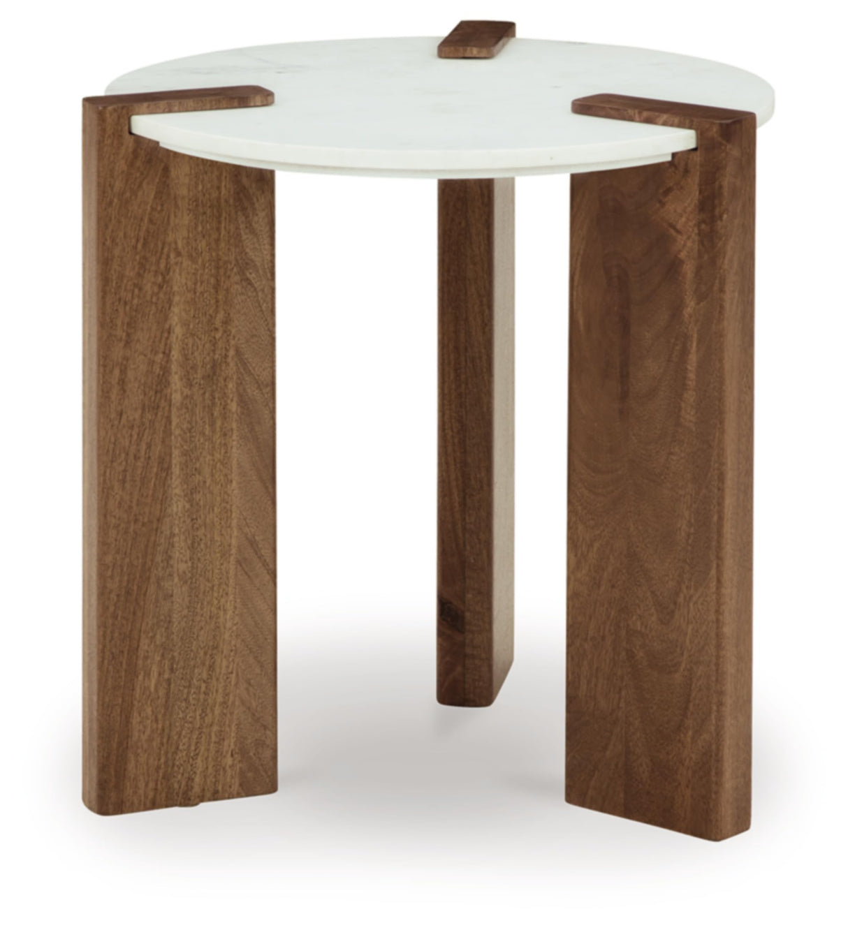 Isanti End Table, 23" W x 23" D x 23" H, White & Light Brown