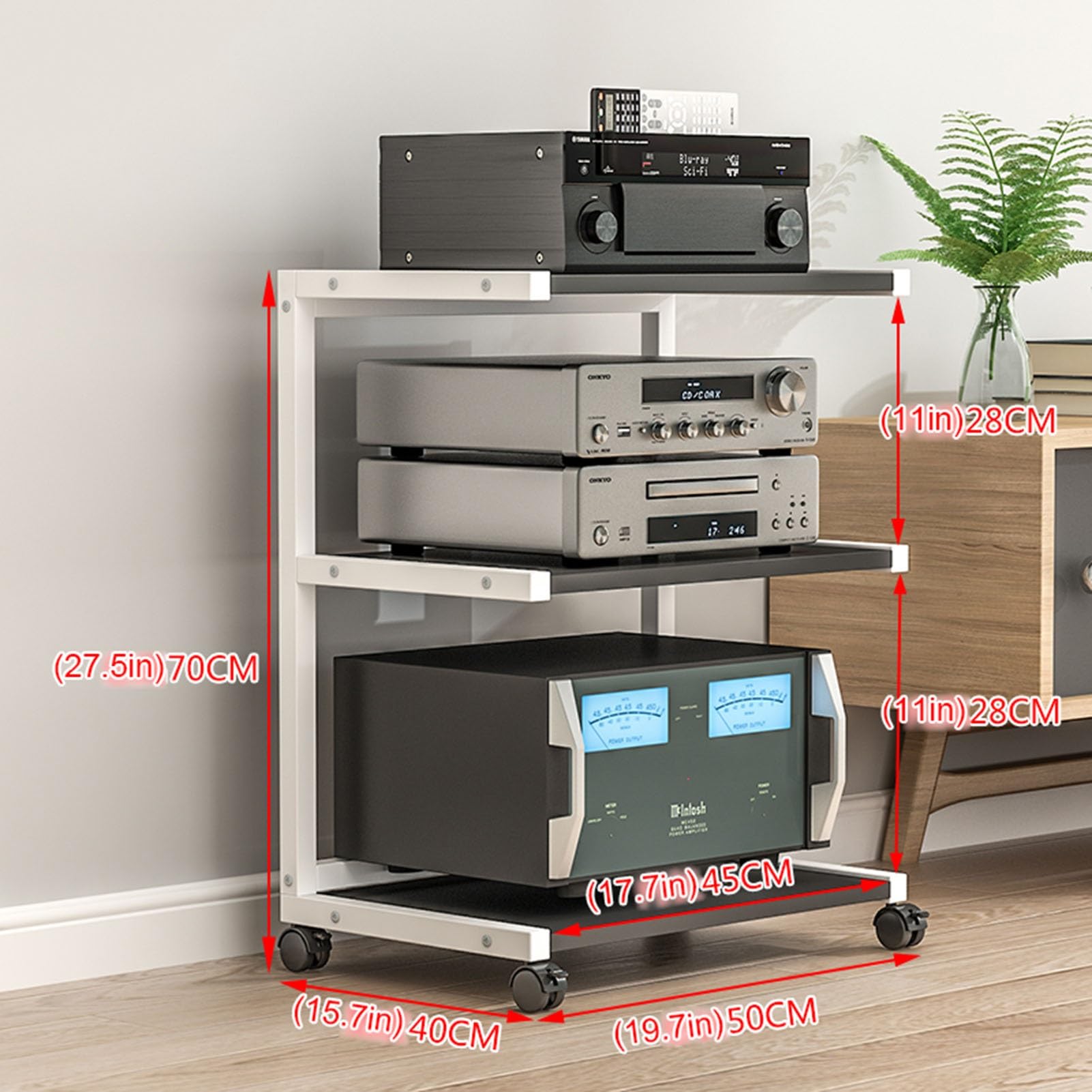 Audio Video Component Cabinet Media Stand DVD Players Stand Stereo Rack Audio Tower