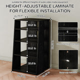 Media Storage Cabinet, Audio Video Media Stand Cabinet with 4 Shelves