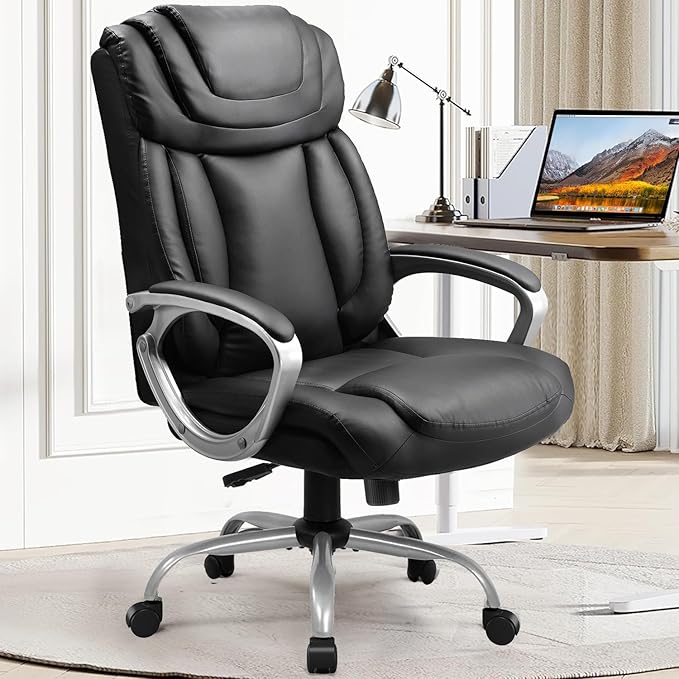 Ergonomic Office Chair Home Office Desk Chairs Comfy Back Support PU Leather