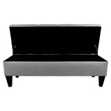 Brooke Collection Diamond Tufted Upholstered Long Bedroom Storage Bench, HJM100 Series, Dark Gray