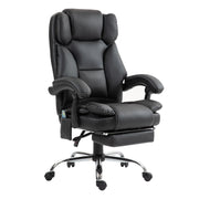 Adjustable Executive Chair, Ergonomic Massage Reclining Office Chair, PU Leather, Black