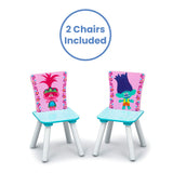 Kids Table and Chair Set with Storage (2 Chairs Included), Trolls World Tour