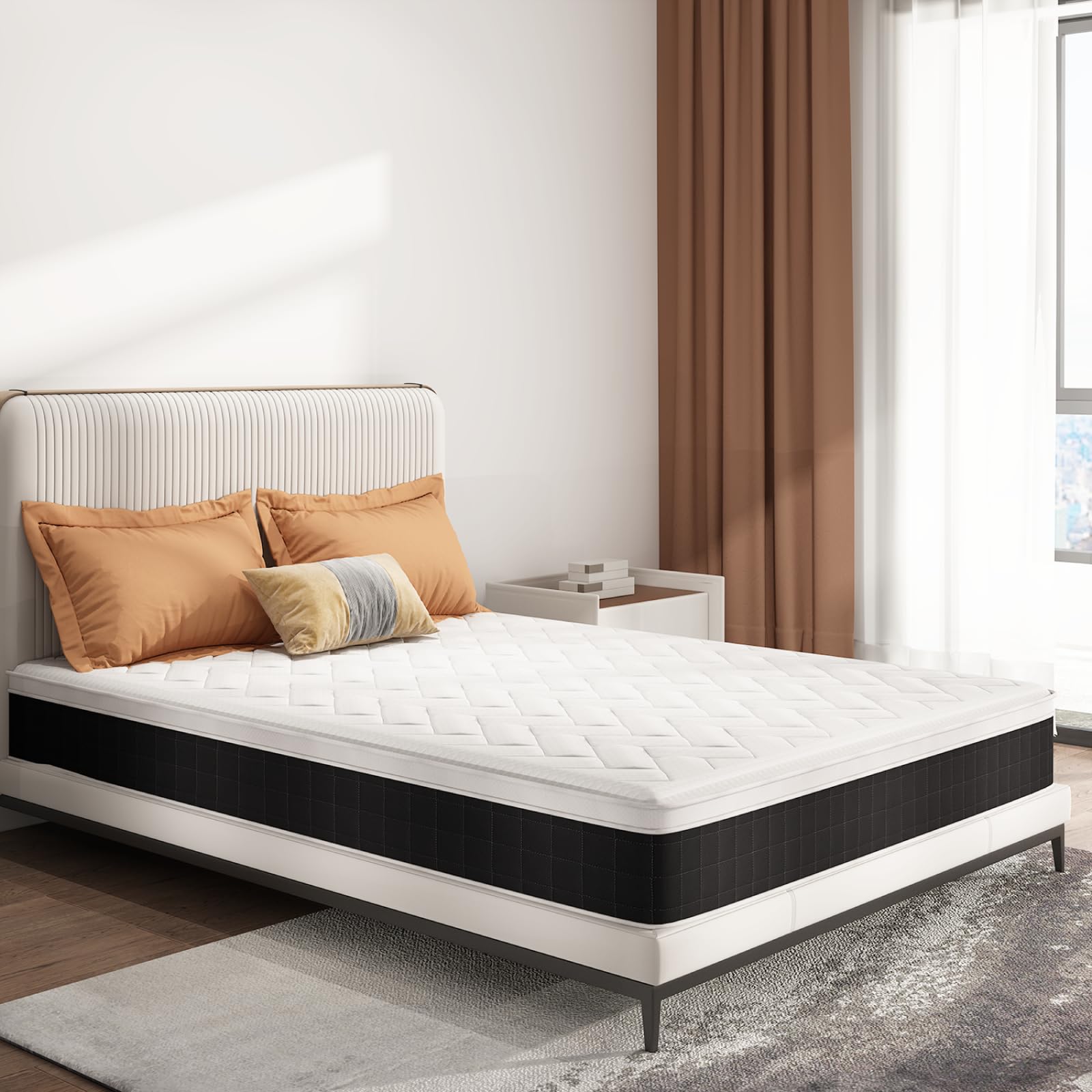 Mattress Queen Size, 10 Inch Hybrid Euro Top Mattress Bed in a Box