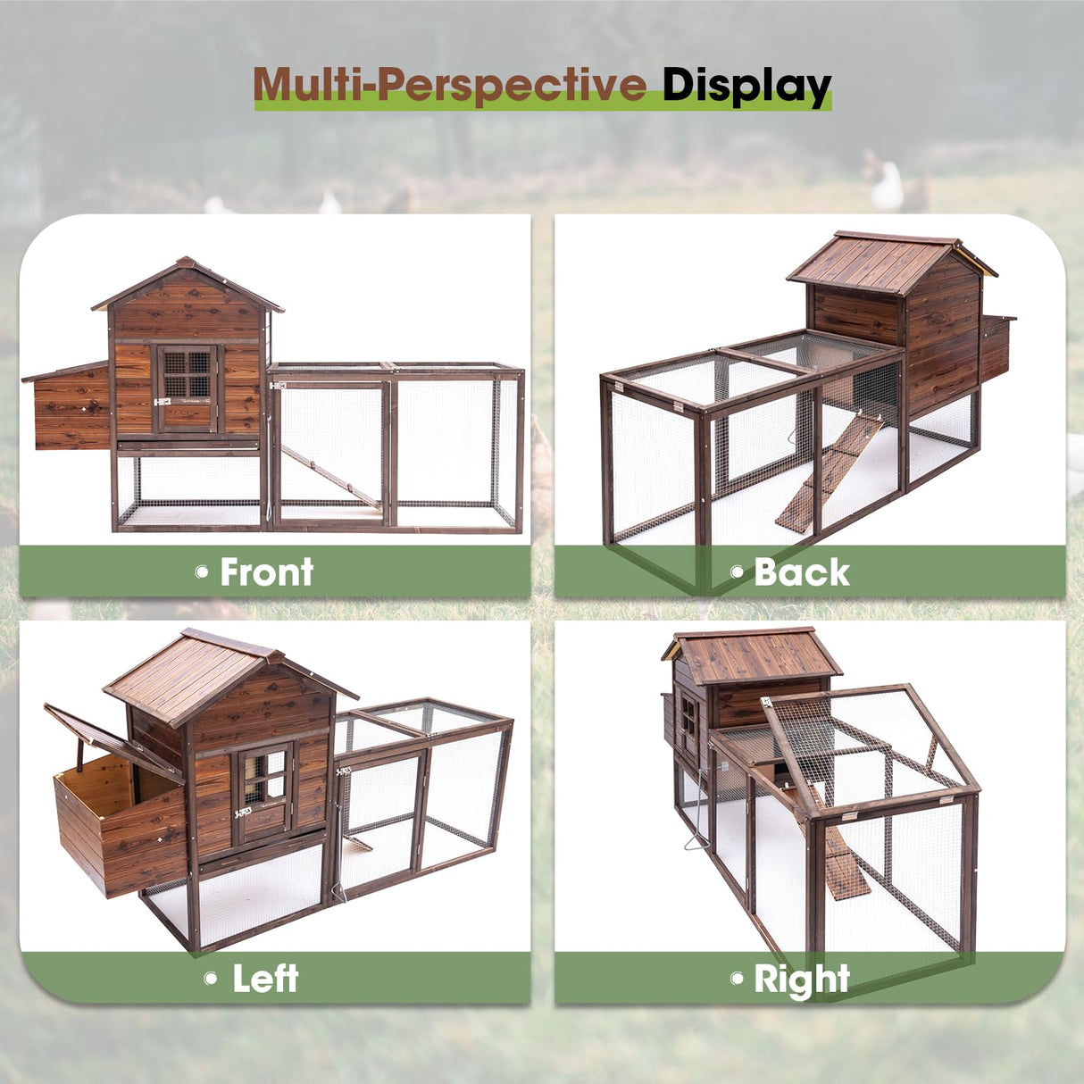 Outdoor Large Chicken Coop for Chickens, Wooden Hen house, Chicken Cage