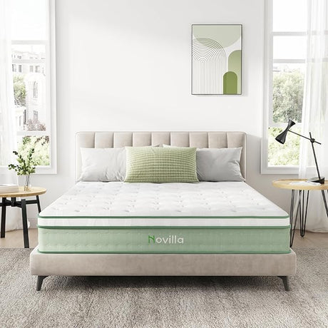 Queen Mattress, 12 Inch Hybrid Mattress, Gel Memory Foam with Individual Pocket