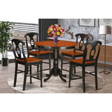 BLK-W 5 Piece Kitchen Counter Height Dining Table Set Includes a Round Dining Room