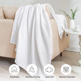 100% Cotton Muslin Blanket King Size 108" x 90", 4-Layer Lightweight and Breathable Blanket for Summer