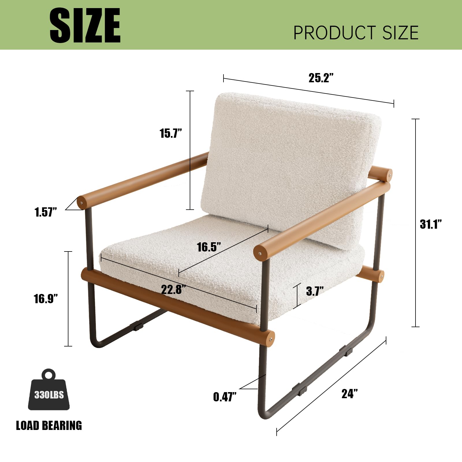 2/1PC Boucle Fabric Accent Chair with Round Side Tabel,Set of 3,Modern Tufted Single Sofa