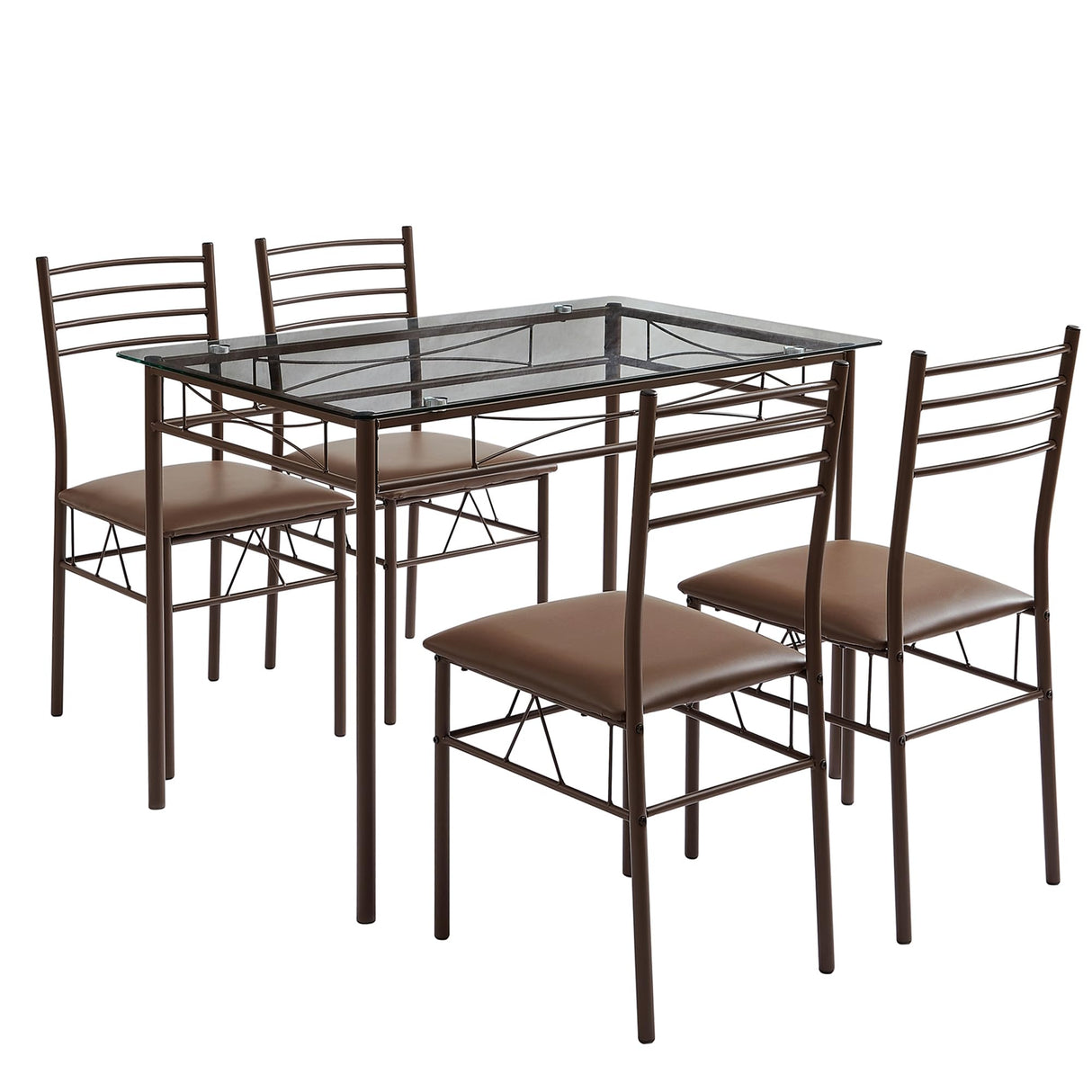 Kitchen Dining Room Table and Chairs [4 Placemats Included] 5-Piece Dinette Sets