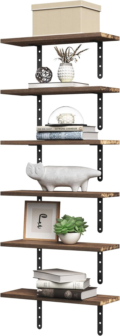 Floating Shelves - Set of 6 Shelves for Living Room, Kitchen, Bedroom