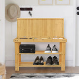 BAMBUROBA Shoe Rack Storage Bench Bamboo Organizer Entryway Organizing Shelf with Storage Drawer on Top (Natural)