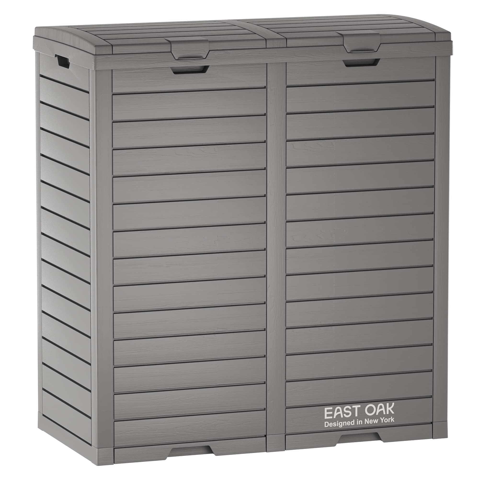 76 Gallon Outdoor Trash Can | Waterproof Resin Garbage Can with Tiered Lid & Drip Tray