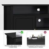 Black TV Stand for TVs up to 65 Inch, Modern Media Entertainment Center with Double