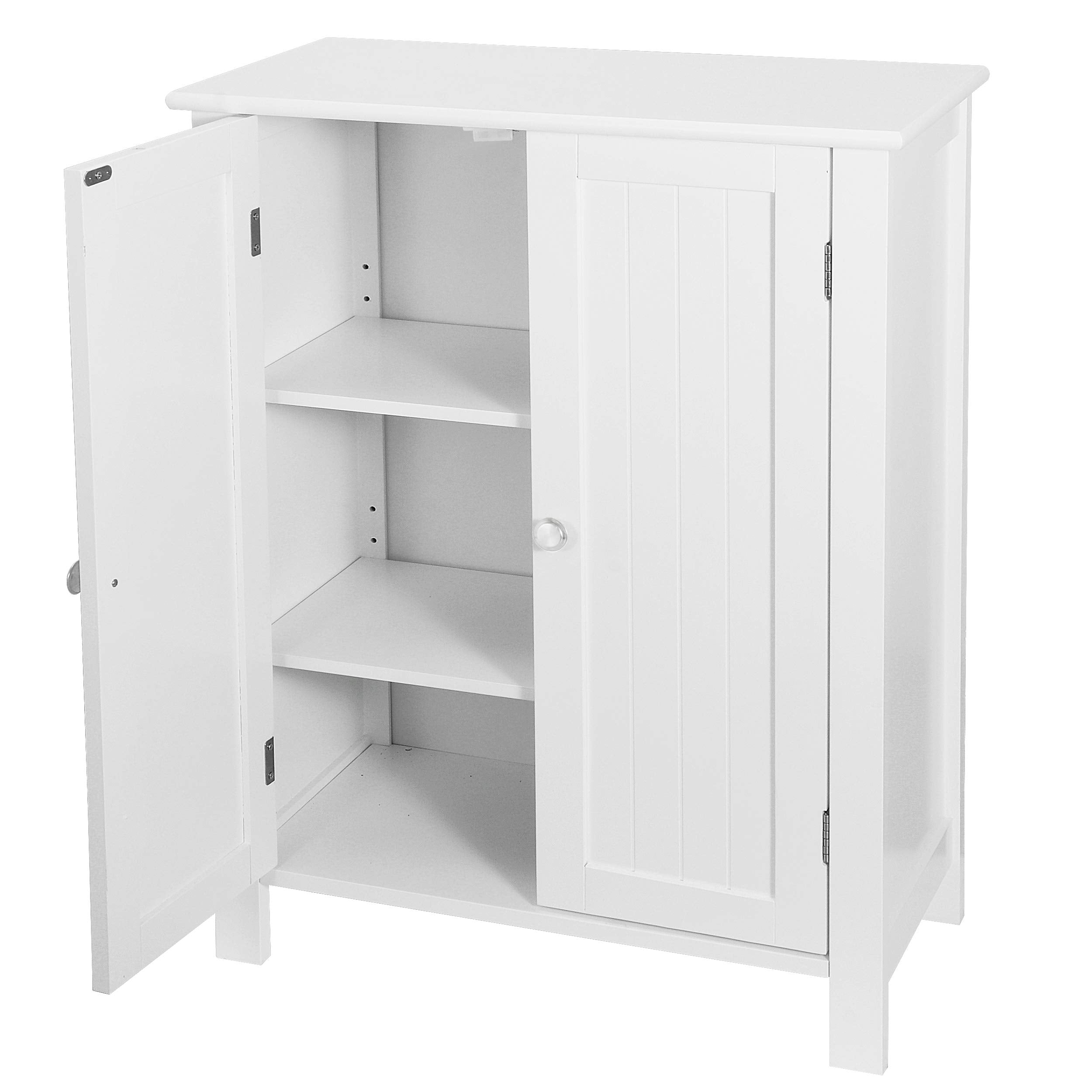 Bathroom Floor Storage Cabinet, Stand Wooden Side Organizer Cabinet