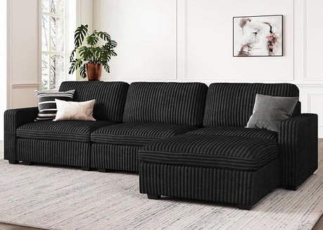 Oversized U Shaped Modular Sectional Sofa 6 Seat Corduroy Cloud Modular Couch