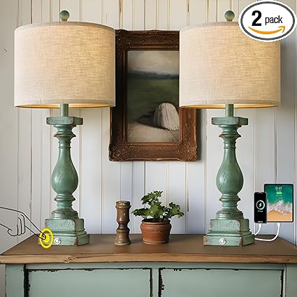 Retro 27" USB Charging Ports A/C 3 Way Dimmable Touch Control