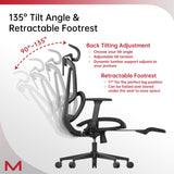 M2-MT Ergonomic Office Chair High Back Desk Chair with Large Elastic Adaptive Lumbar